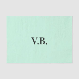Einfache monochrome Namensschrift Monogramm Seidenpapier