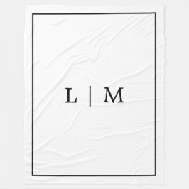 Einfache Monogram Classic Schwarz/Weiß Minimalisti Fleecedecke