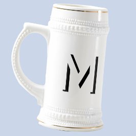 Einfache Monogram Initial Drop Shadow Personalisie Bierglas
