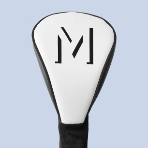 Einfache Monogram Initial Drop Shadow Personalisie Golf Headcover