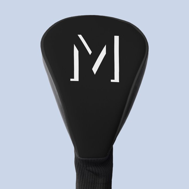 Einfache Monogram Initial Drop Shadow Personalisie Golf Headcover (Modern monogram initial drop shadow typography personalized golf head cover)