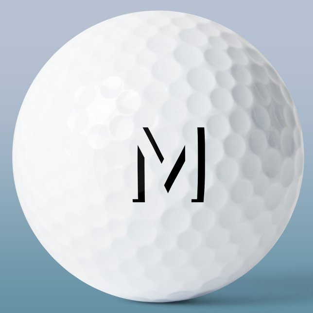 Einfache Monogram Initial Drop Shadow Personalisie Golfball (Modern monogram initial drop shadow typography personalized golf ball)