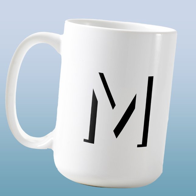 Einfache Monogram Initial Drop Shadow Personalisie Kaffeetasse (Modern monogram initial drop shadow personalized coffee mug)