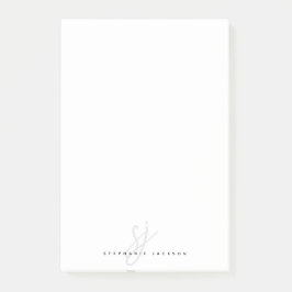 Einfache Monogram Initials Hand Letter Script Post-it Klebezettel