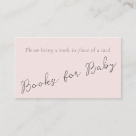 Einfache Monogram Misty Rose Book for Baby Shower Visitenkarte