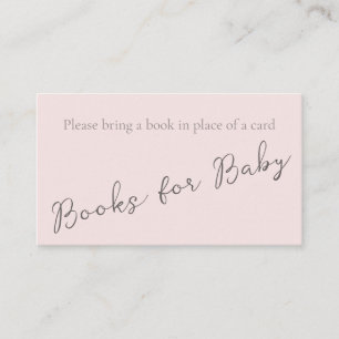 Einfache Monogram Misty Rose Book for Baby Shower Visitenkarte
