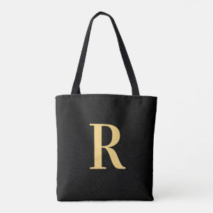 Einfache Monogram, Modern Black Gold