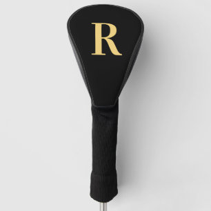 Einfache Monogram, Modern Black Gold Golf Headcover