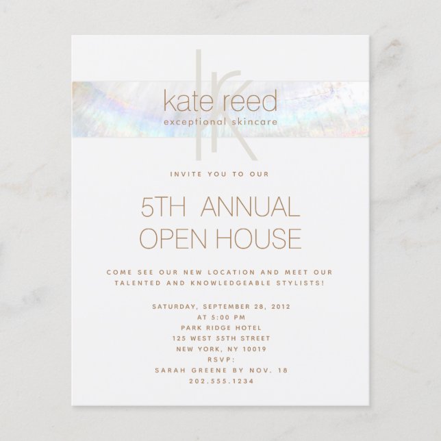 Einfache Monogram Seashell White Strip Flyer (Vorne)