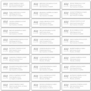 Einfache Monogram Wedding Guest-Adresse Aufkleber