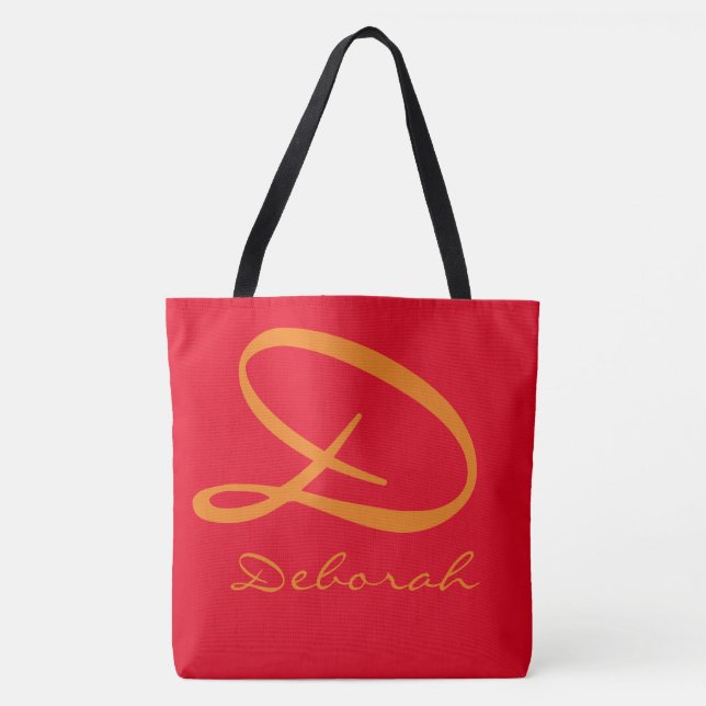 einfache Monogramm auf hot_red (Vorderseite)