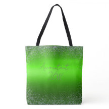 Einfache Monogramm aus grün gebürstetem Glitzer |