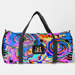 Einfache monogramm Chic Muster Sportreise CarryOn Duffle Bag