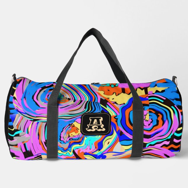 Einfache monogramm Chic Muster Sportreise CarryOn Duffle Bag (Vorderseite)