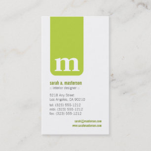 Einfache Monogramm Designer-Visitenkarte (Limon) Visitenkarte