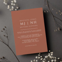 Einfache Monogramm Elegant Minimalistisch Hochzeit