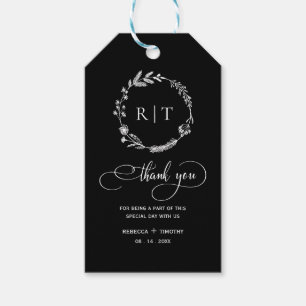 Einfache Monogramm Erste schwarze Gastgeschenk H Geschenkanhänger