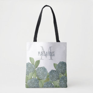 Einfache Monogramm Floral Blue Hydrangea-Blume