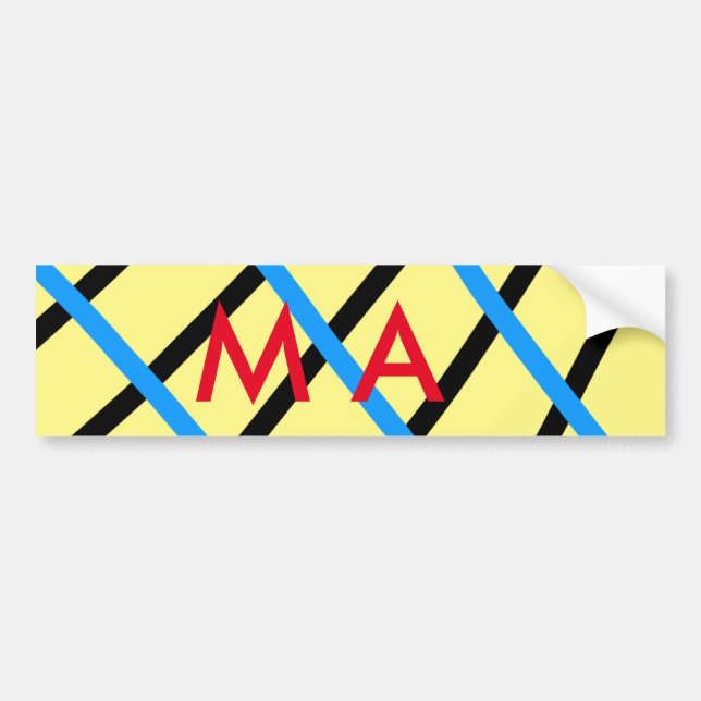 Einfache Monogramm fügen Sie den Namen Mann minima Autoaufkleber (Vorne)
