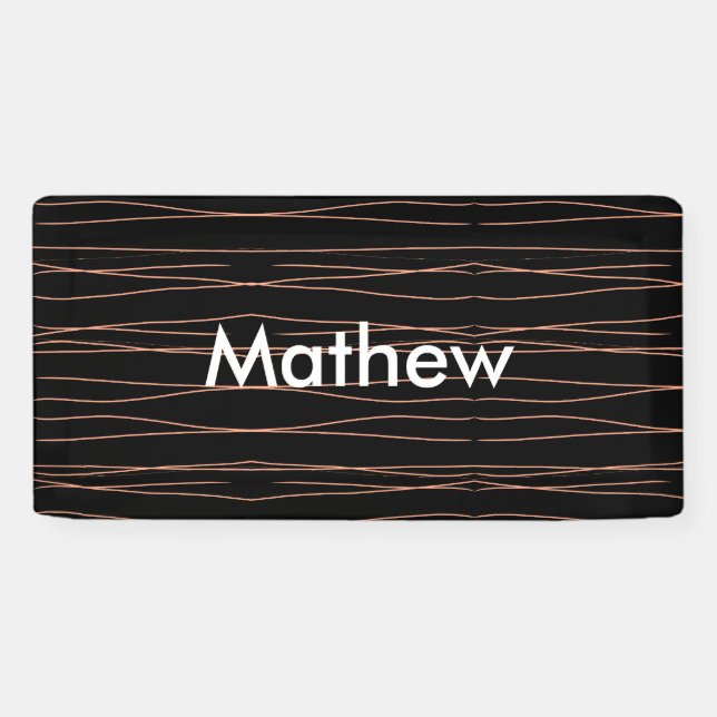 Einfache Monogramm fügen Sie den Namen Mann minima Banner (Horizontal)