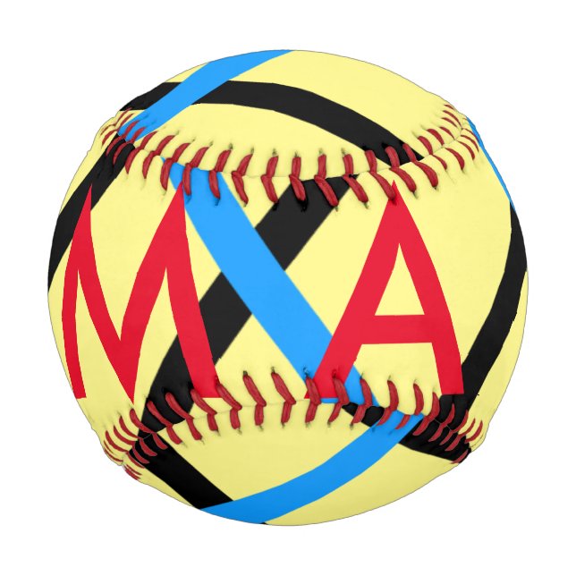 Einfache Monogramm fügen Sie den Namen Mann minima Baseball (Vorderseite)