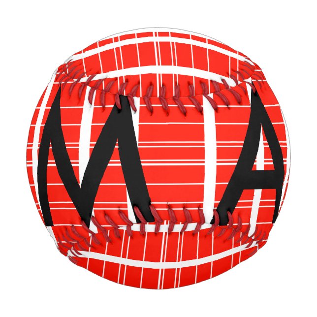 Einfache Monogramm fügen Sie den Namen Mann minima Baseball (Vorderseite)