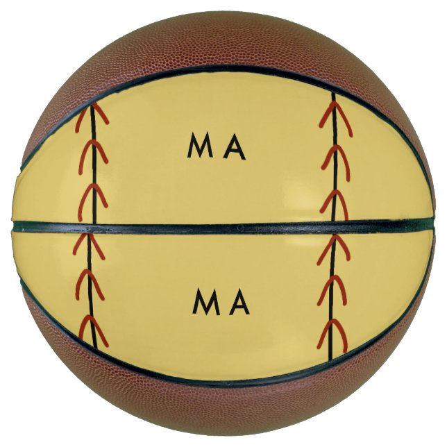 Einfache Monogramm fügen Sie den Namen Mann minima Basketball (Vorderseite)