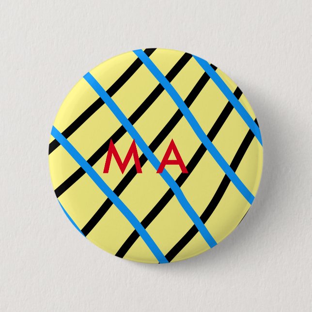 Einfache Monogramm fügen Sie den Namen Mann minima Button (Vorderseite)