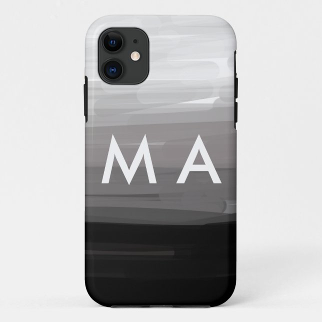 Einfache Monogramm fügen Sie den Namen Mann minima Case-Mate iPhone Hülle (Rückseite)