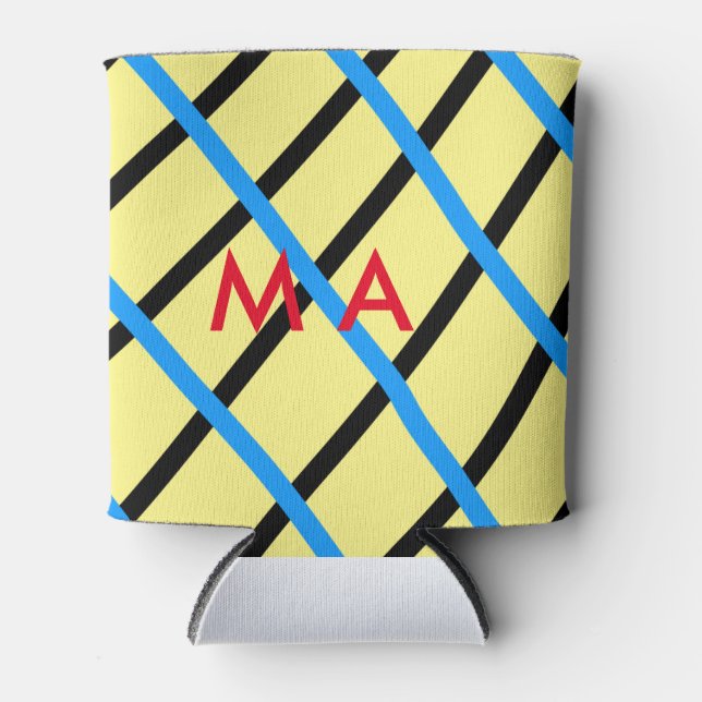 Einfache Monogramm fügen Sie den Namen Mann minima Dosenkühler (Vorderseite)