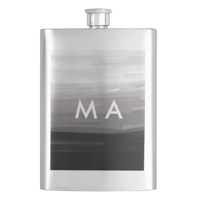 Einfache Monogramm fügen Sie den Namen Mann minima Flachmann (Vorderseite)