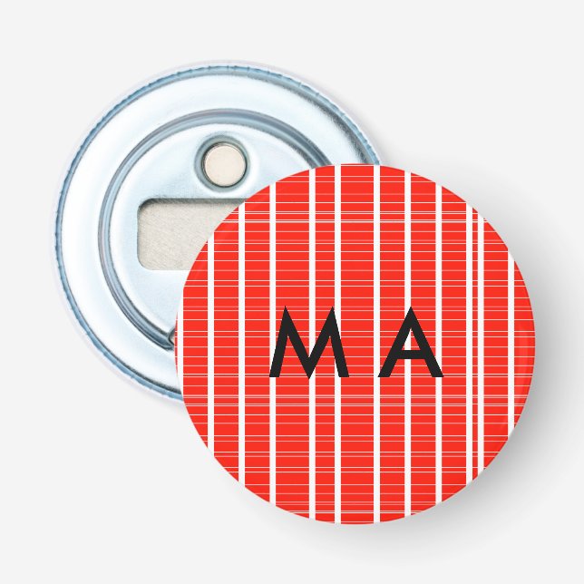 Einfache Monogramm fügen Sie den Namen Mann minima Flaschenöffner (Vorderseite)