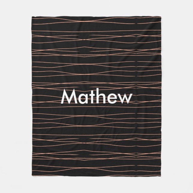 Einfache Monogramm fügen Sie den Namen Mann minima Fleecedecke (Vorderseite)