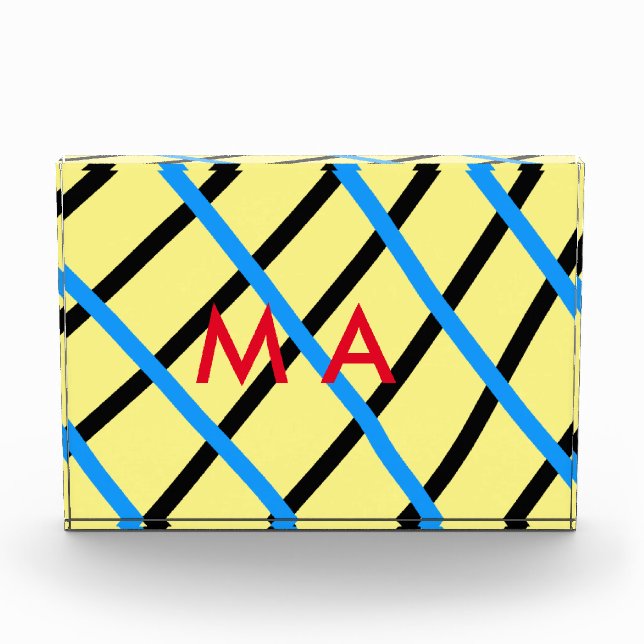 Einfache Monogramm fügen Sie den Namen Mann minima Fotoblock (Vorderseite)