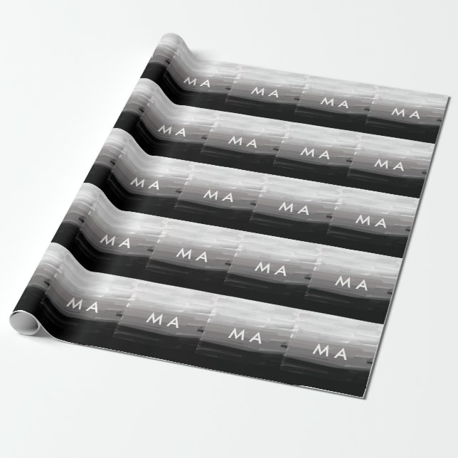 Einfache Monogramm fügen Sie den Namen Mann minima Geschenkpapier (Ungerollt)
