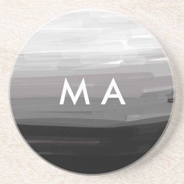 Einfache Monogramm fügen Sie den Namen Mann minima Getränkeuntersetzer (Vorne)