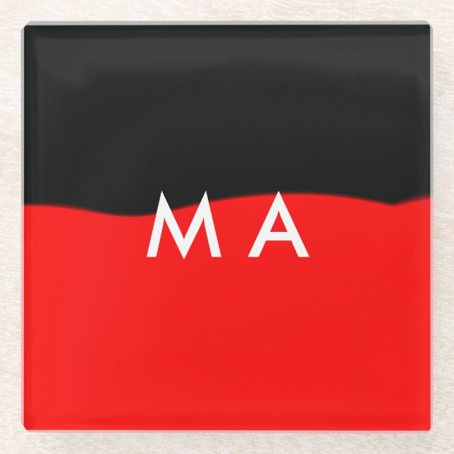Einfache Monogramm fügen Sie den Namen Mann minima Glasuntersetzer (Vorderseite)
