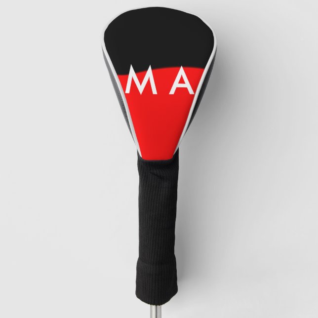 Einfache Monogramm fügen Sie den Namen Mann minima Golf Headcover (Vorderseite)