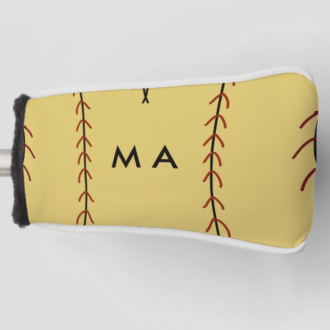Einfache Monogramm fügen Sie den Namen Mann minima Golf Headcover (Vorderseite)