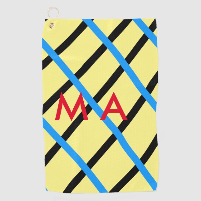 Einfache Monogramm fügen Sie den Namen Mann minima Golfhandtuch (Vorderseite)