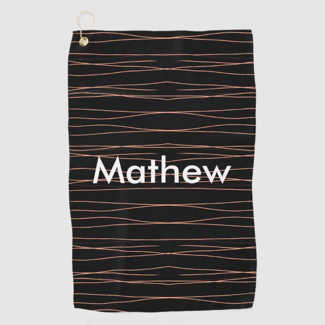 Einfache Monogramm fügen Sie den Namen Mann minima Golfhandtuch (Vorderseite)