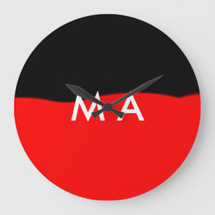 Einfache Monogramm fügen Sie den Namen Mann minima Große Wanduhr