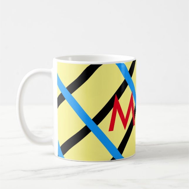 Einfache Monogramm fügen Sie den Namen Mann minima Kaffeetasse (Links)