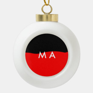 Einfache Monogramm fügen Sie den Namen Mann minima Keramik Kugel-Ornament