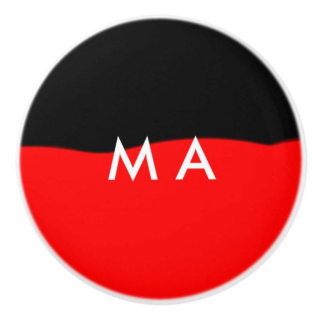 Einfache Monogramm fügen Sie den Namen Mann minima Keramikknauf (Vorderseite)