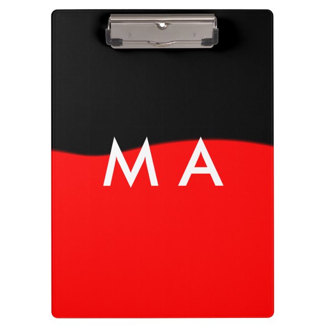 Einfache Monogramm fügen Sie den Namen Mann minima Klemmbrett (Vorderseite)