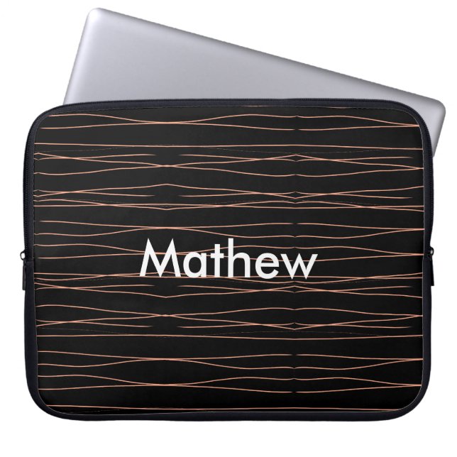 Einfache Monogramm fügen Sie den Namen Mann minima Laptopschutzhülle (Vorderseite)