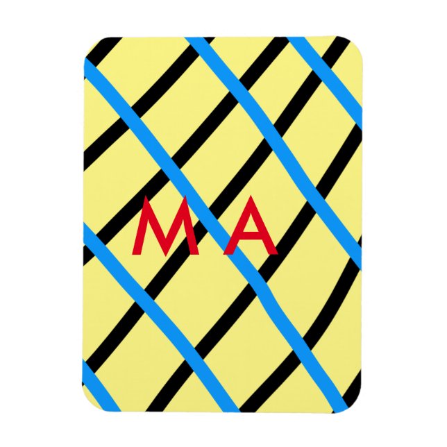 Einfache Monogramm fügen Sie den Namen Mann minima Magnet (Vertikal)