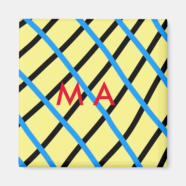 Einfache Monogramm fügen Sie den Namen Mann minima Magnet (Vorne)