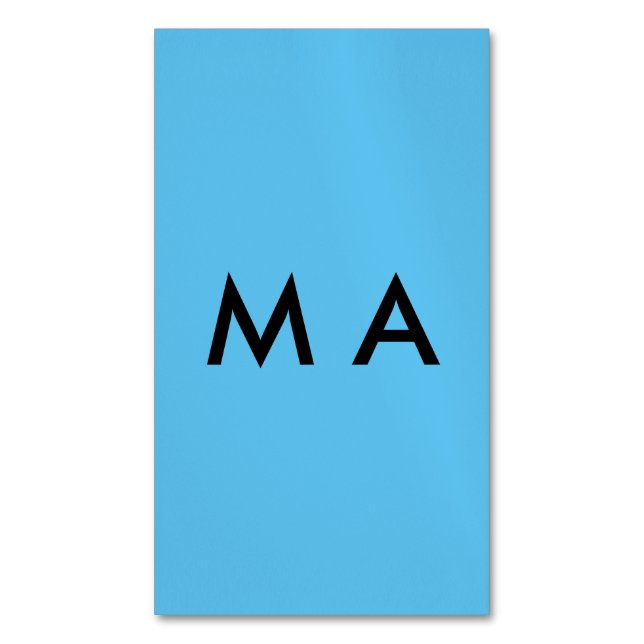 Einfache Monogramm fügen Sie den Namen Mann minima Magnetische Visitenkarte (Vorderseite Vertikal)